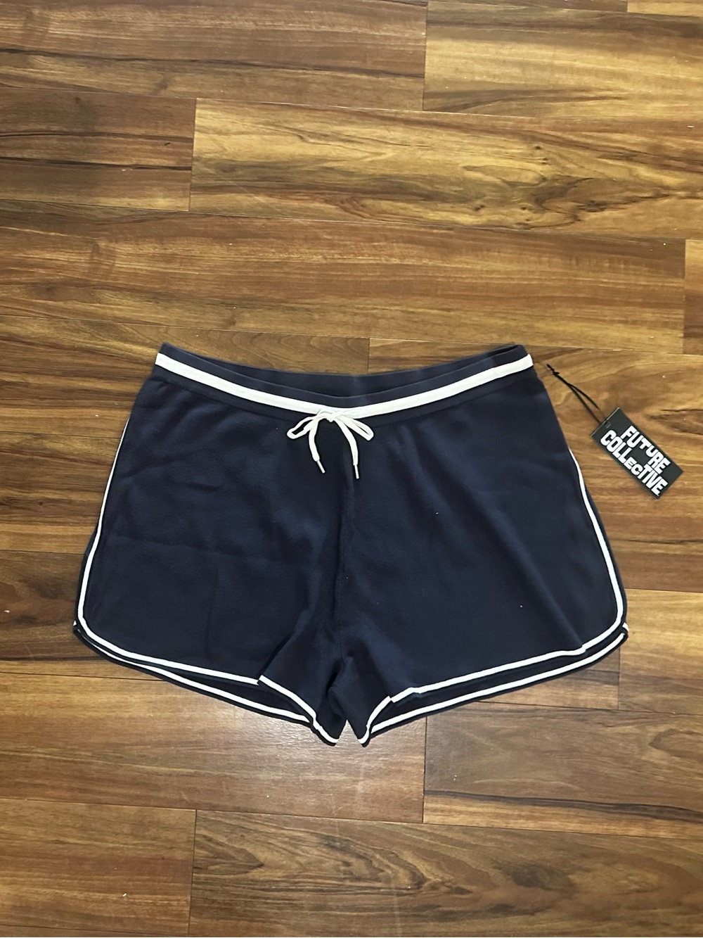 Women’s Navy Athletic Shorts with White Trim